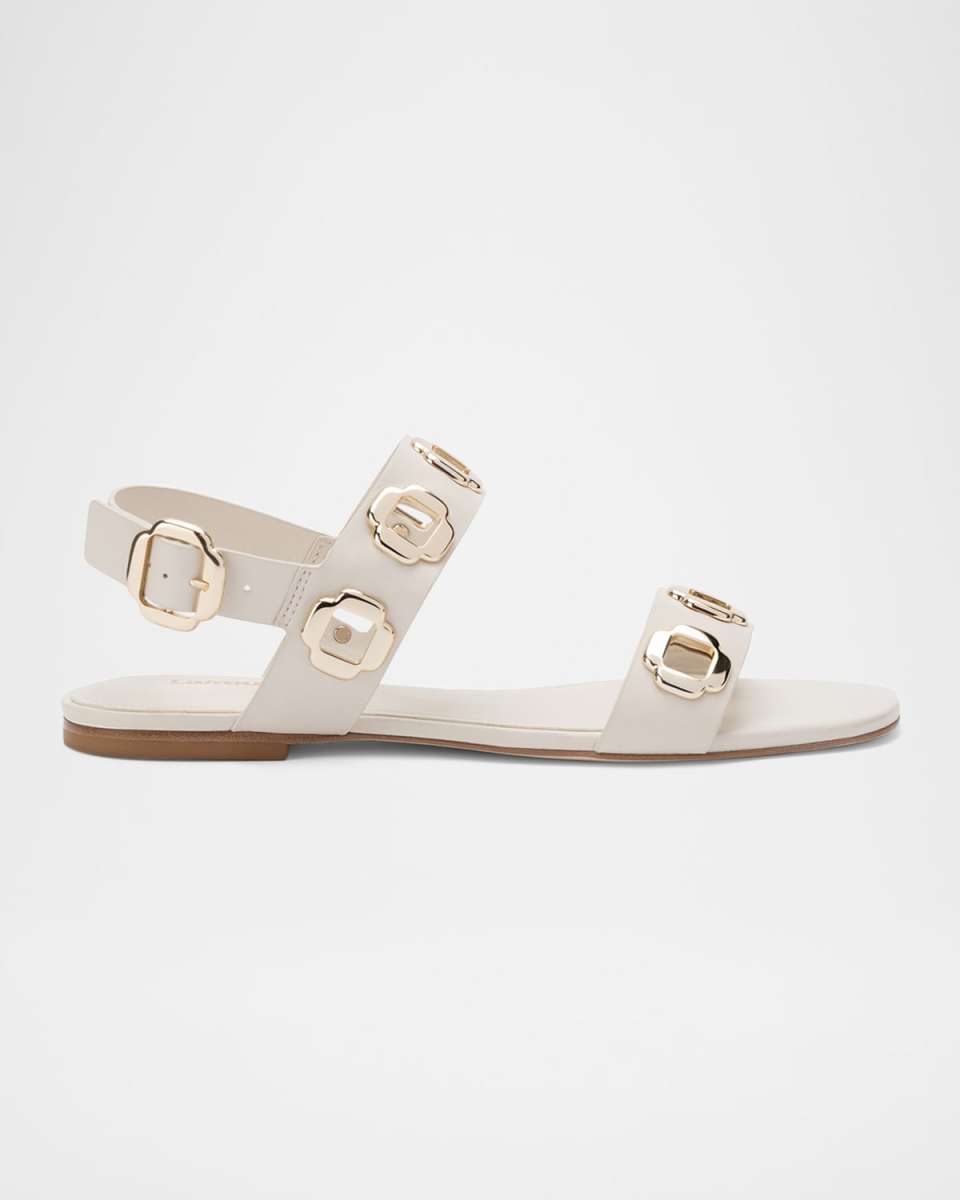 Milano Leather Dual-Buckle Slingback Sandals